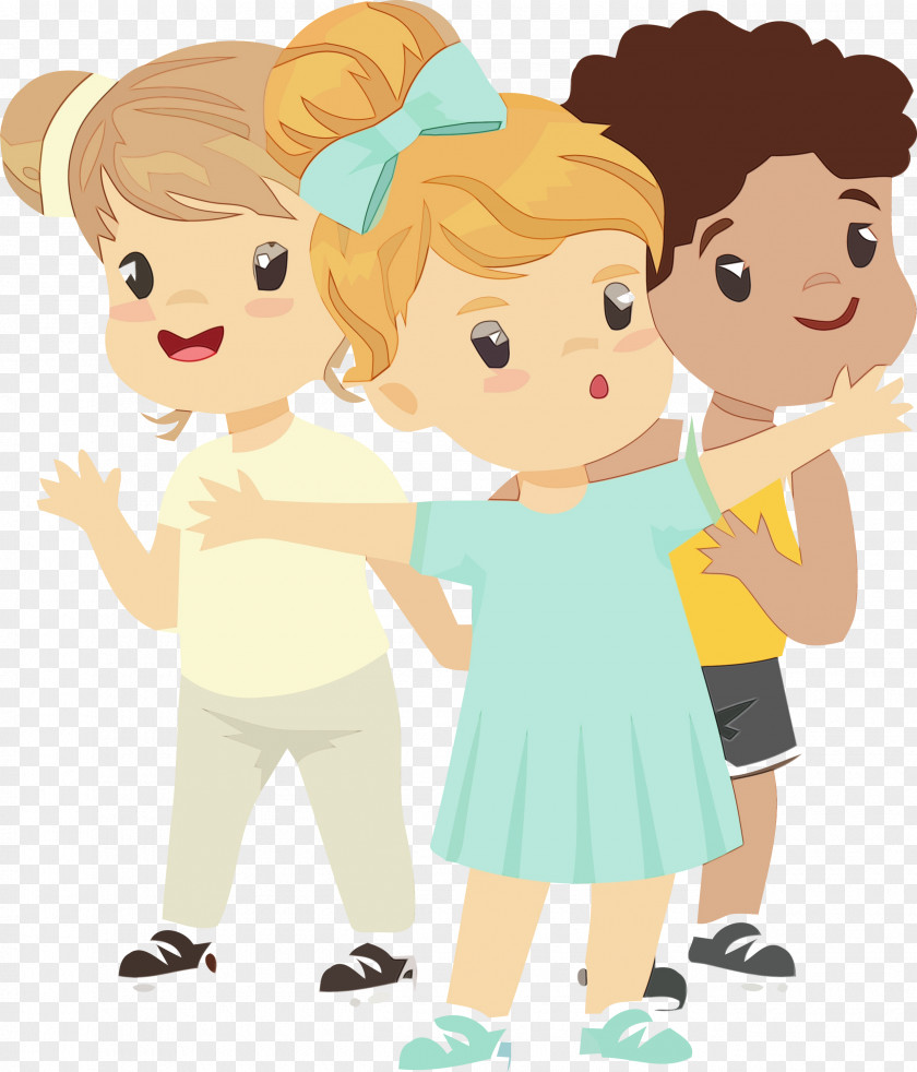 Cartoon Child Interaction Fun Gesture PNG