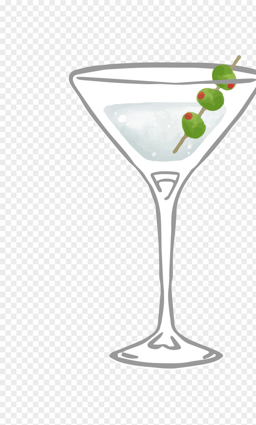 Vector Cartoon Cocktail Cup Garnish Martini Wine Glass PNG