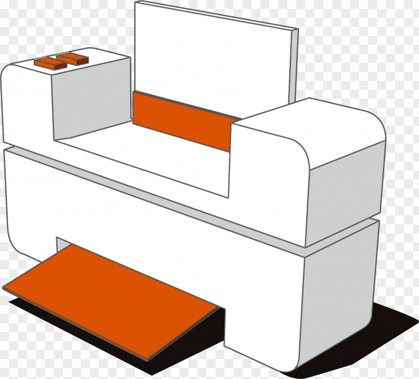Yellow Printer Table Desk PNG