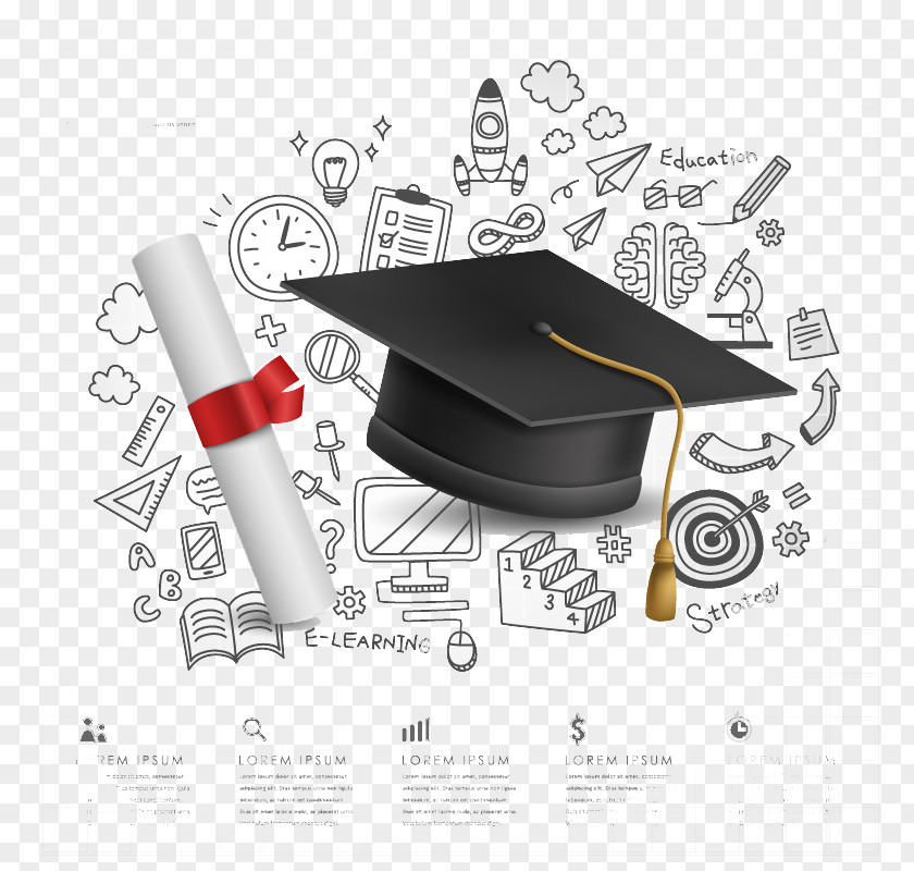 Campus Graduation Background Element Vector Material PNG