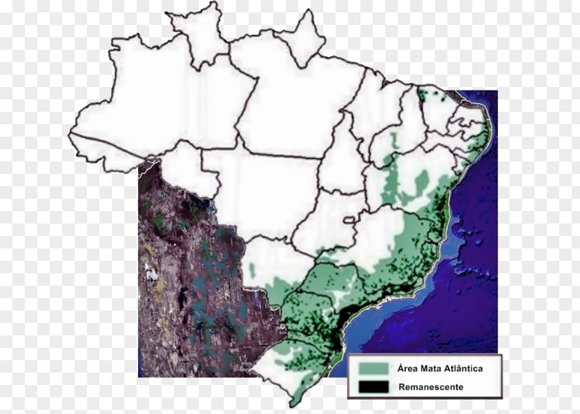 Map Atlantic Forest Southeast Region, Brazil Wildlife Corridor Northeast PNG