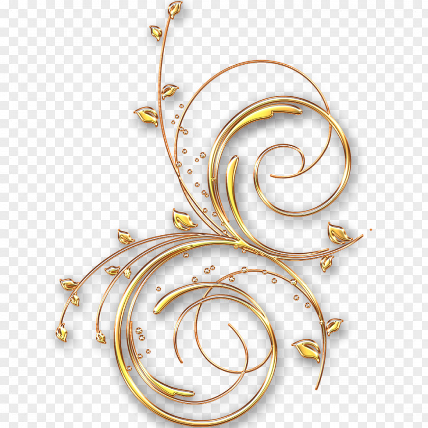 Swirls Gold Clip Art PNG