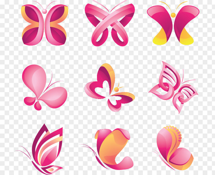Butterfly Logo Graphic Design PNG