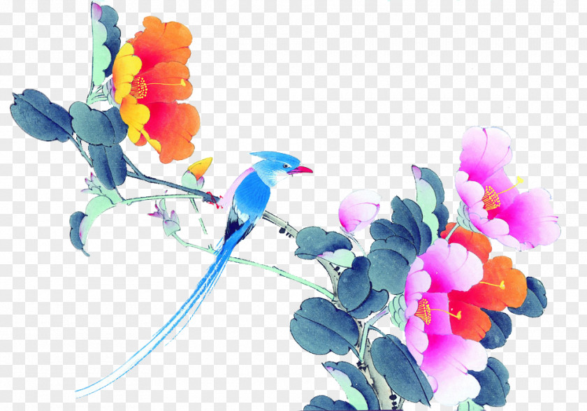 Flowers China Bird-and-flower Painting Chinese PNG