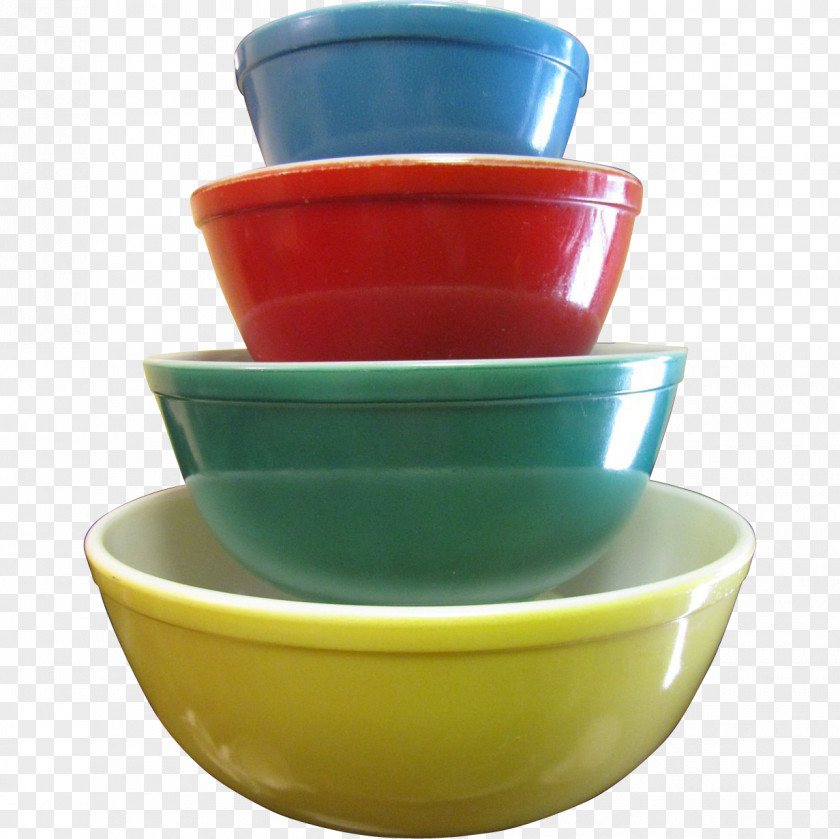 Glass Pyrex Bowl Color Green PNG