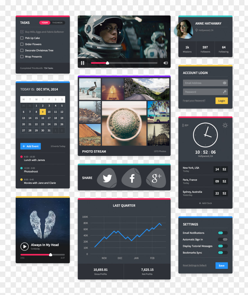Space Theme UI Interface User Design Flat PNG