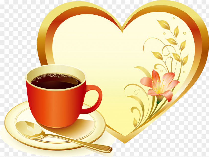 Heart-shaped Frame Coffee Cafe Caffè Americano Latte Menu PNG