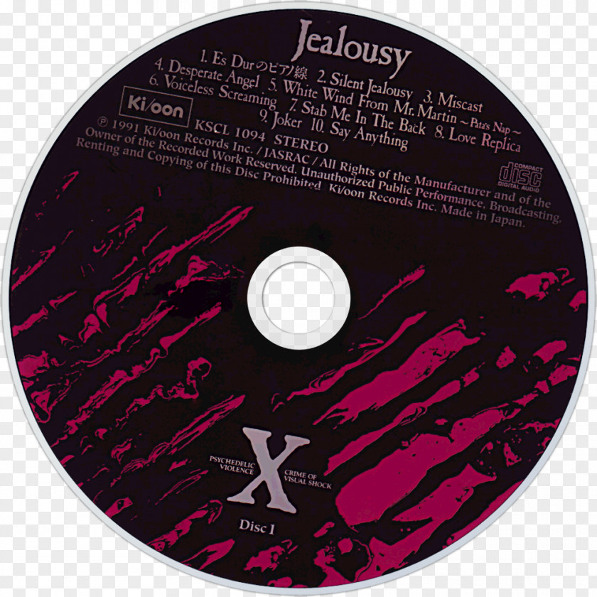 Jealousy Compact Disc X Japan Brand Disk Storage PNG