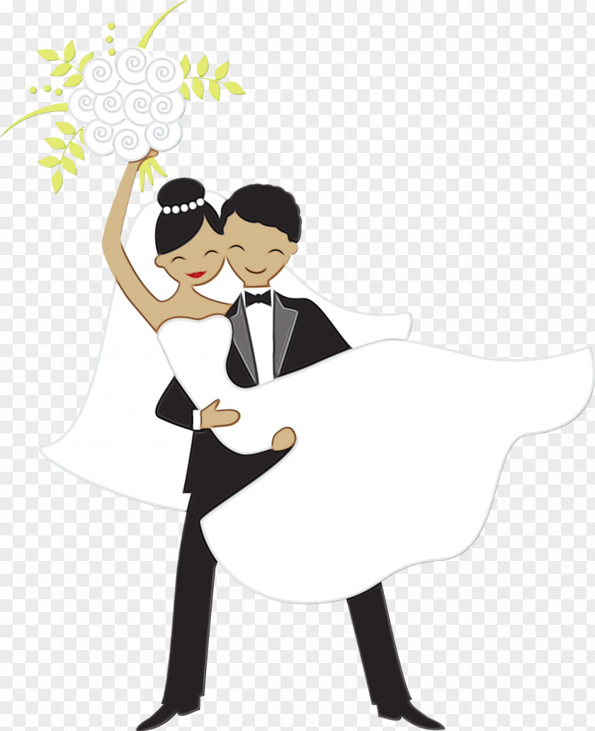 Suit Dance Bride And Groom Cartoon PNG
