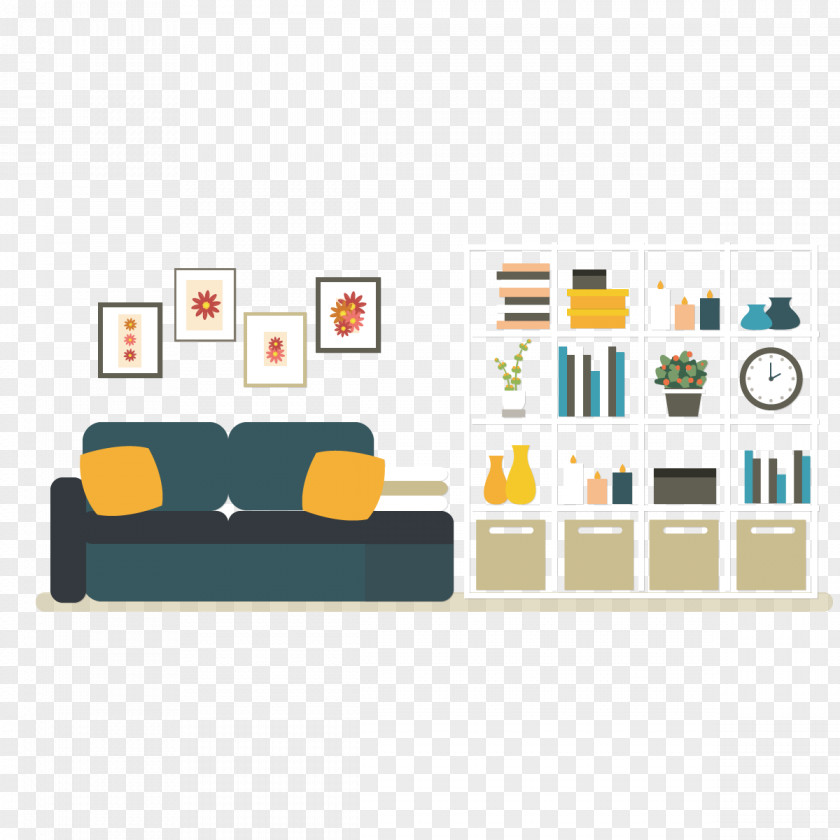 Vector Living Room Sofa Interior Design Services Cartoon PNG
