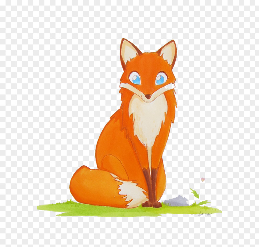 FIG Painted Elegant Fox Red Illustration PNG