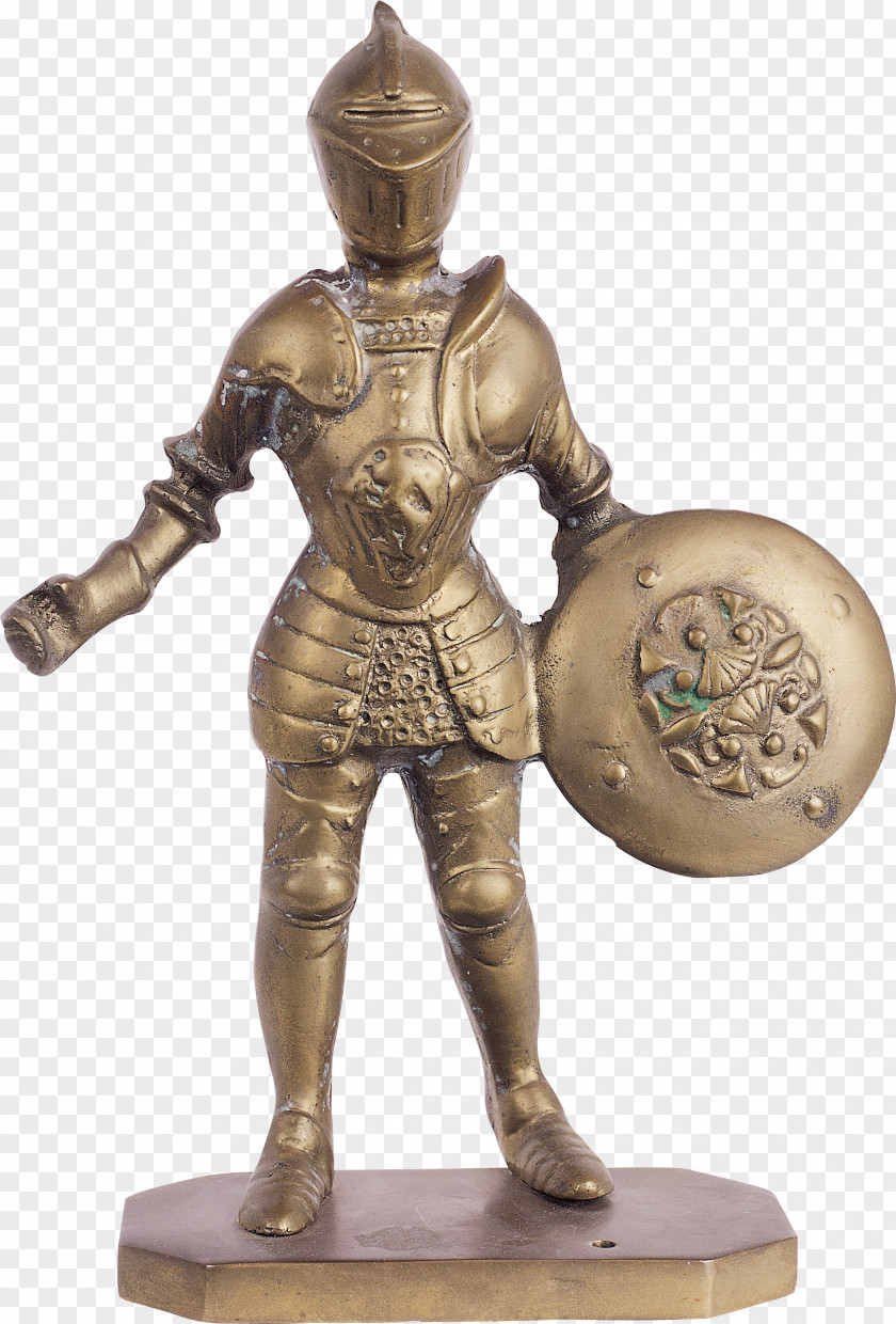 Shield Bronze Sculpture Sword Knight PNG