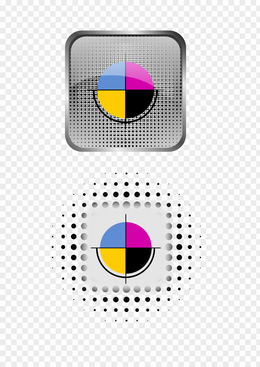 Cmyk Halftone Wall Decal PNG