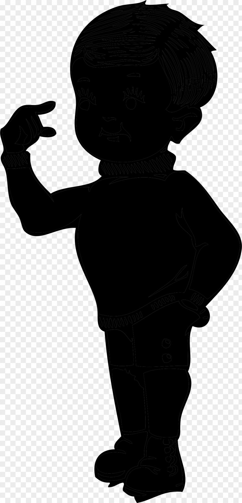 Shoulder Silhouette Black M PNG