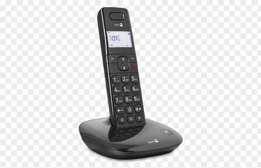 Black Mobile PhonesDoro Cordless Telephone Doro Comfort 1010 Twin Phone PNG