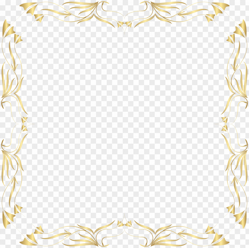 Golden Border Frame Clip Art Image Yellow Area Font Pattern PNG