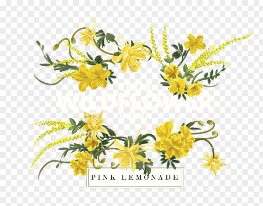 Lemonade Floral Design Wildflower Vodka Taste PNG