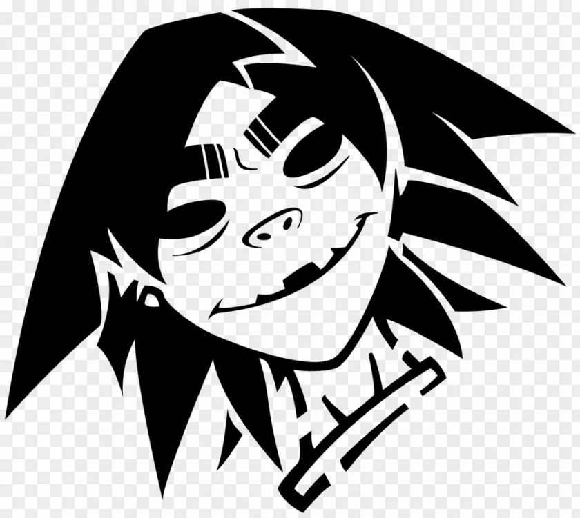 Trifold Stencil Design 2-D Graffiti Drawing Gorillaz PNG