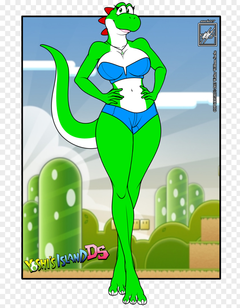 Hot Babe Mario & Yoshi Video Game Nintendo Female PNG