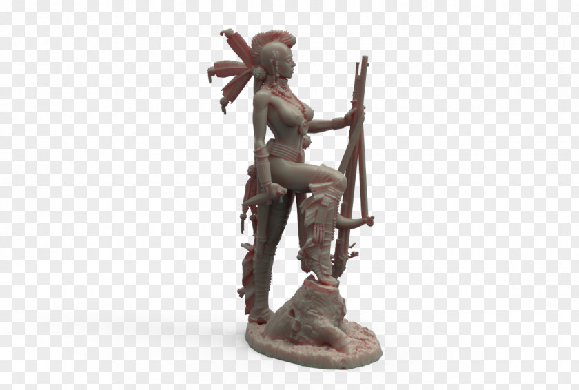 Woman Warrior Miniature Figure The Toy Soldier Bronze Sculpture Resin PNG