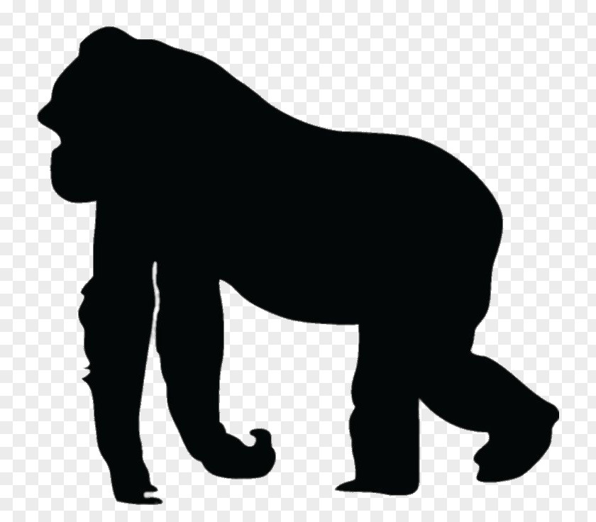 Gorilla Silhouette Ape Clip Art PNG