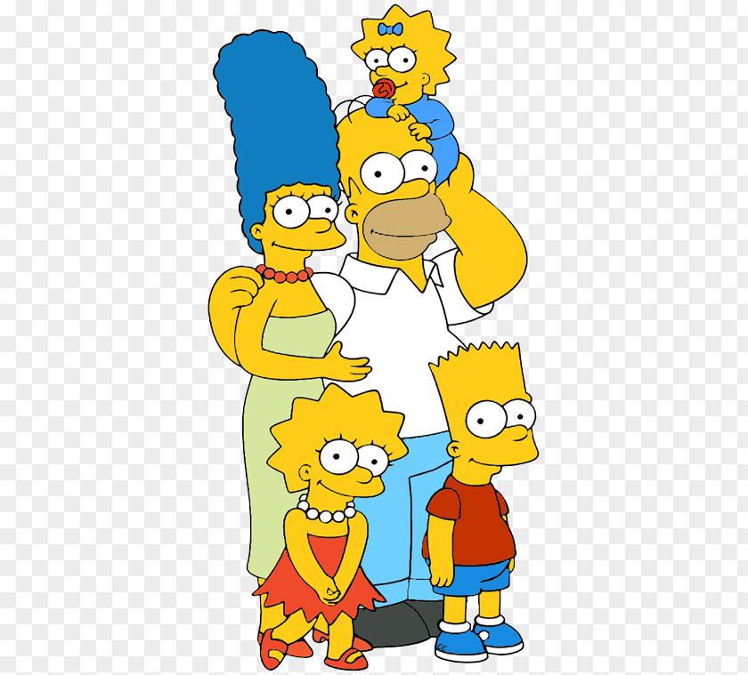 Happy Family Cartoon Homer Simpson Bart Marge Maggie Standee PNG