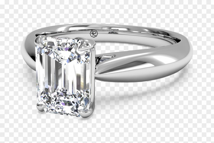 Solitaire Ring Diamond Cut Engagement Wedding PNG