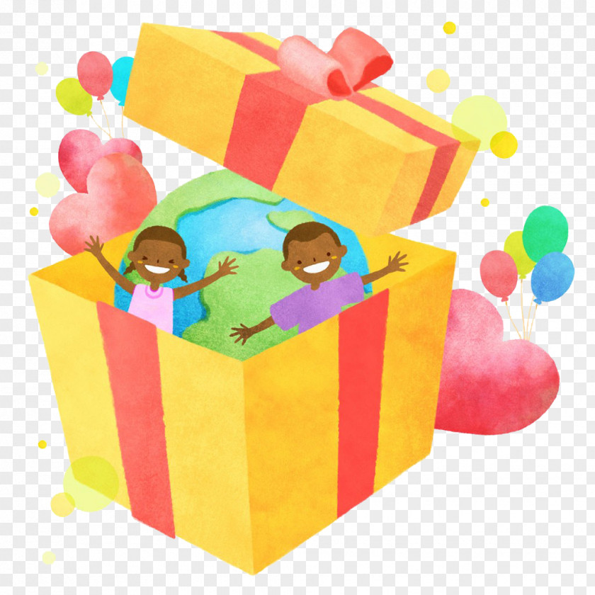 The Child In Gift Box Download PNG