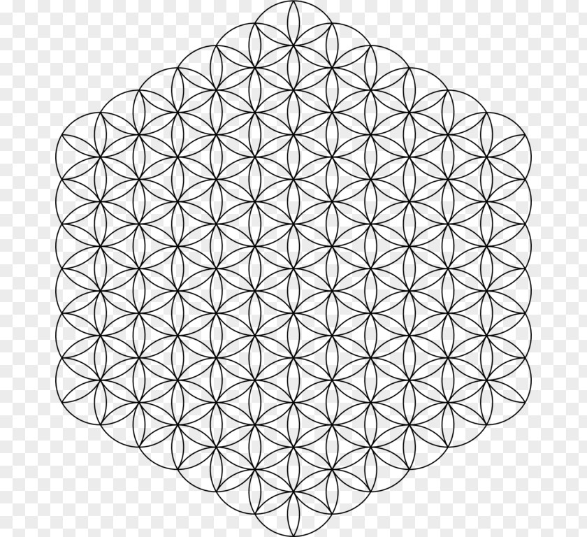 Circle Overlapping Circles Grid Sacred Geometry Pattern PNG
