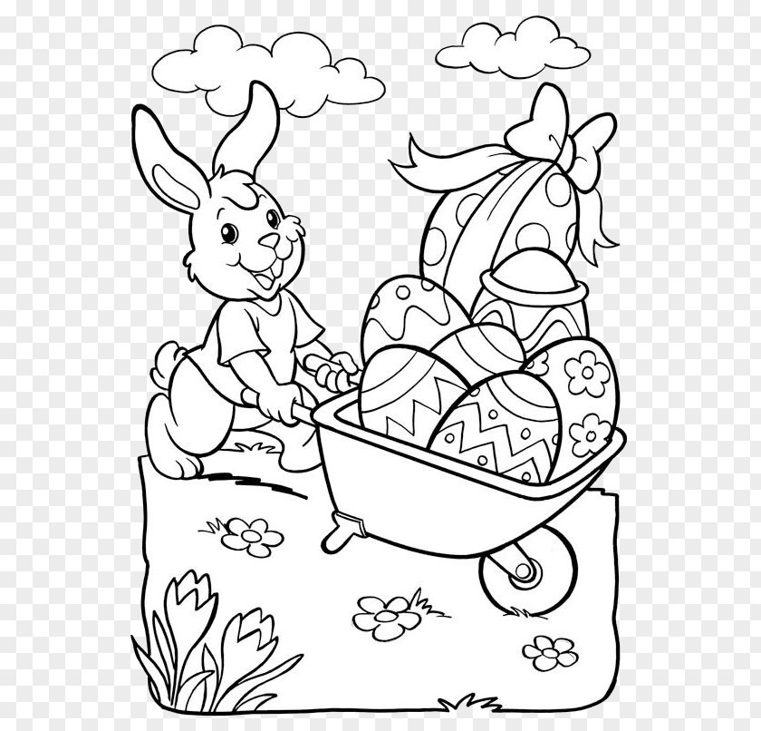 Easter Bunny Drawing Coloring Book Image PNG