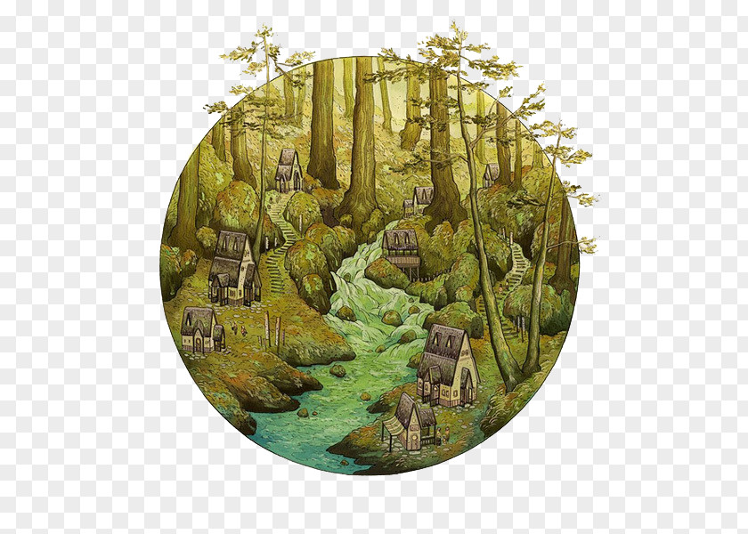 Forest Illustrator Art Creative Work Painting Illustration PNG