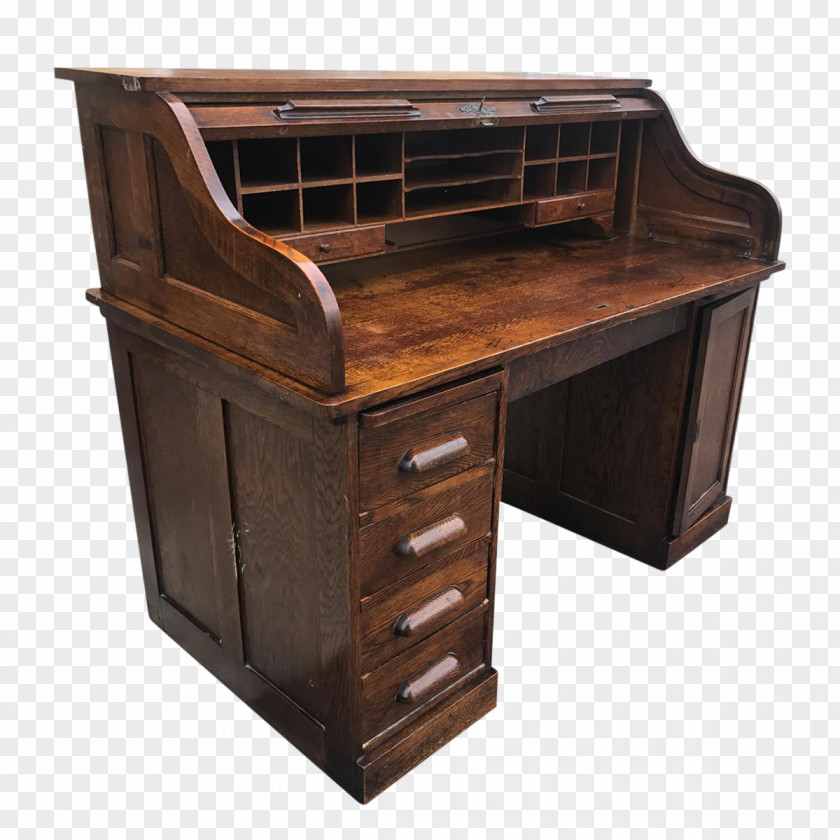 Antique Desk Chiffonier Wood Stain PNG