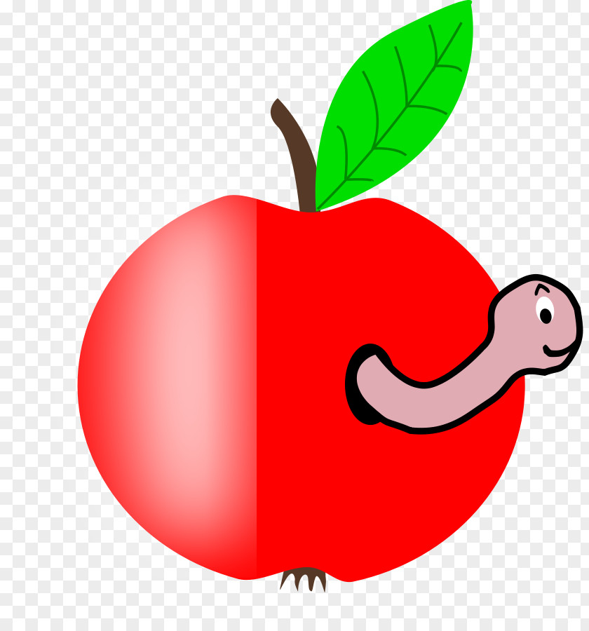 Cartoon Apples With Faces Worm Apple Clip Art PNG