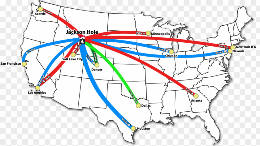 Jackson Hole United States Map Transport Line Point PNG