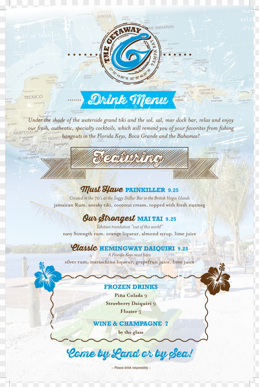 Cocktail Menu Water Advertising Line PNG