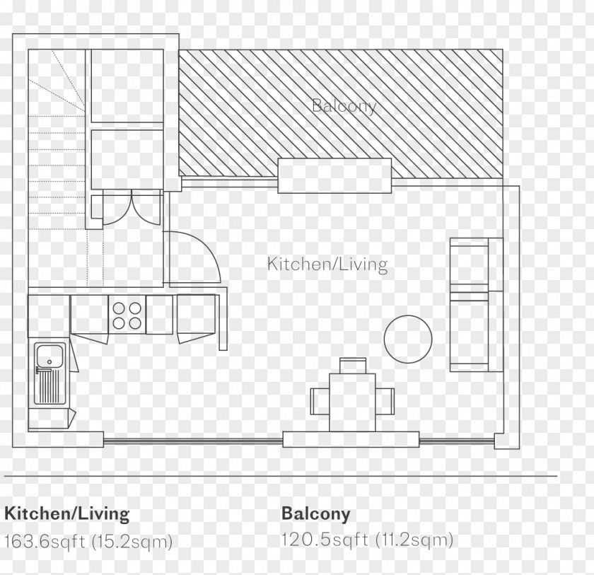 Opening Up Kitchen To Living Room Architecture Floor Plan Paper Technical Drawing Furniture PNG