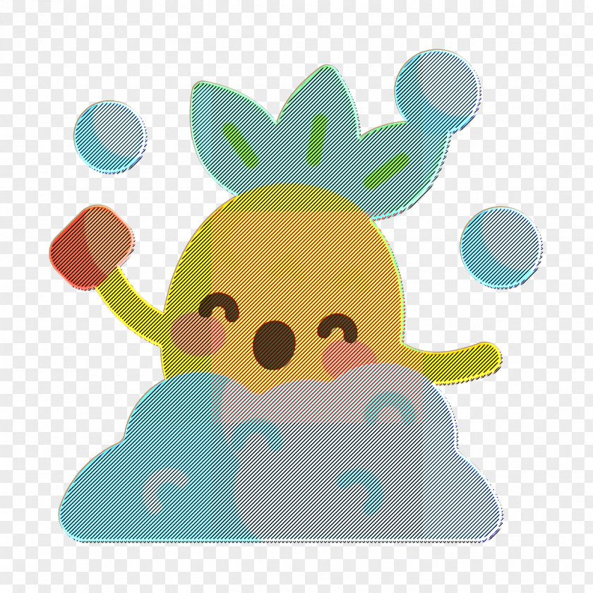 Pineapple Character Icon Shower PNG