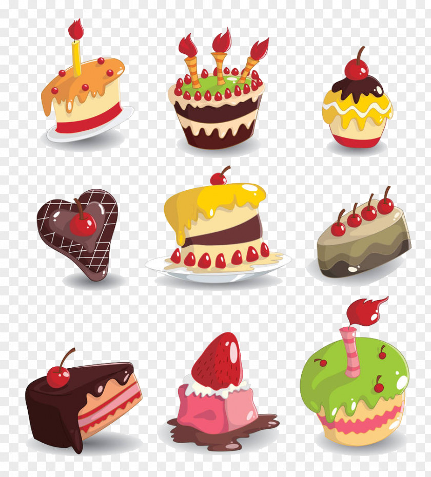 9 Different Cream Candles PNG