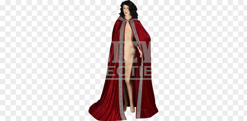 Dress Cape Robe Velvet Cloak Hood PNG