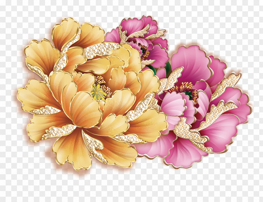 Gilded Peony PNG