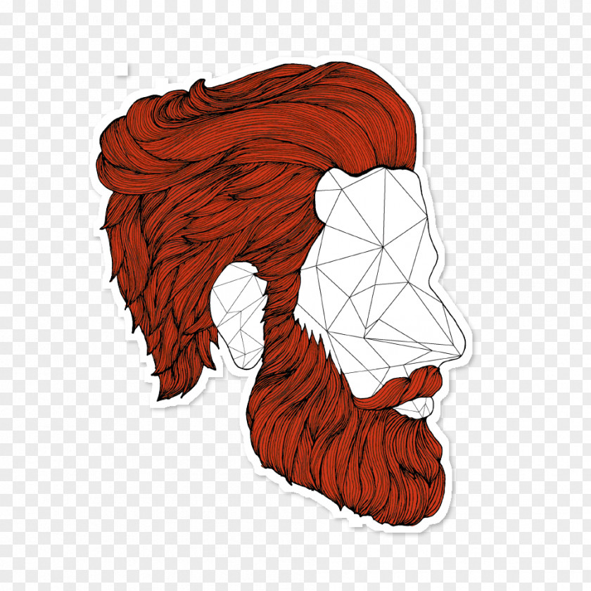 Red Beard Portrait Drawing PNG