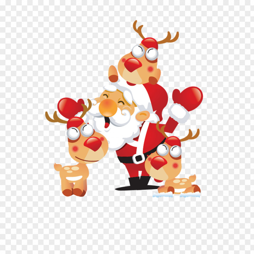 Reindeer Santa Claus Christmas Day Child Greeting & Note Cards PNG