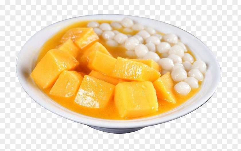 White Plate With Mango Balls And Desserts Ice Cream Tangyuan Jiuniang Dessert Sweetness PNG