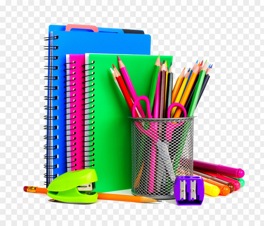 Colored School Supplies Stationery Notebook Resource Room PNG