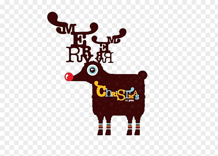 Christmas Deer Cute Style Card Greeting Creativity PNG