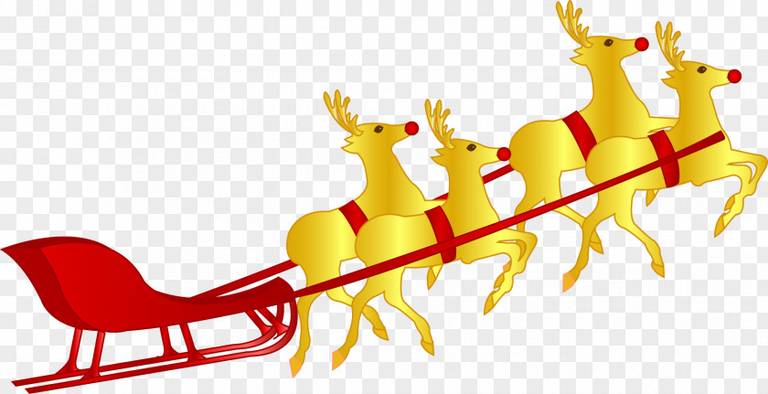 Free Vector Christmas Elk Pull Element PNG