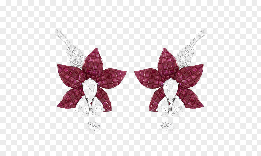 Ruby Earrings Earring Van Cleef & Arpels Jewellery Diamond Gemstone PNG