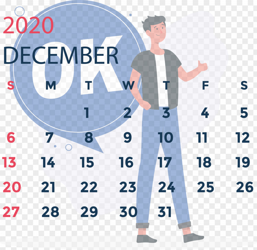 December 2020 Printable Calendar PNG