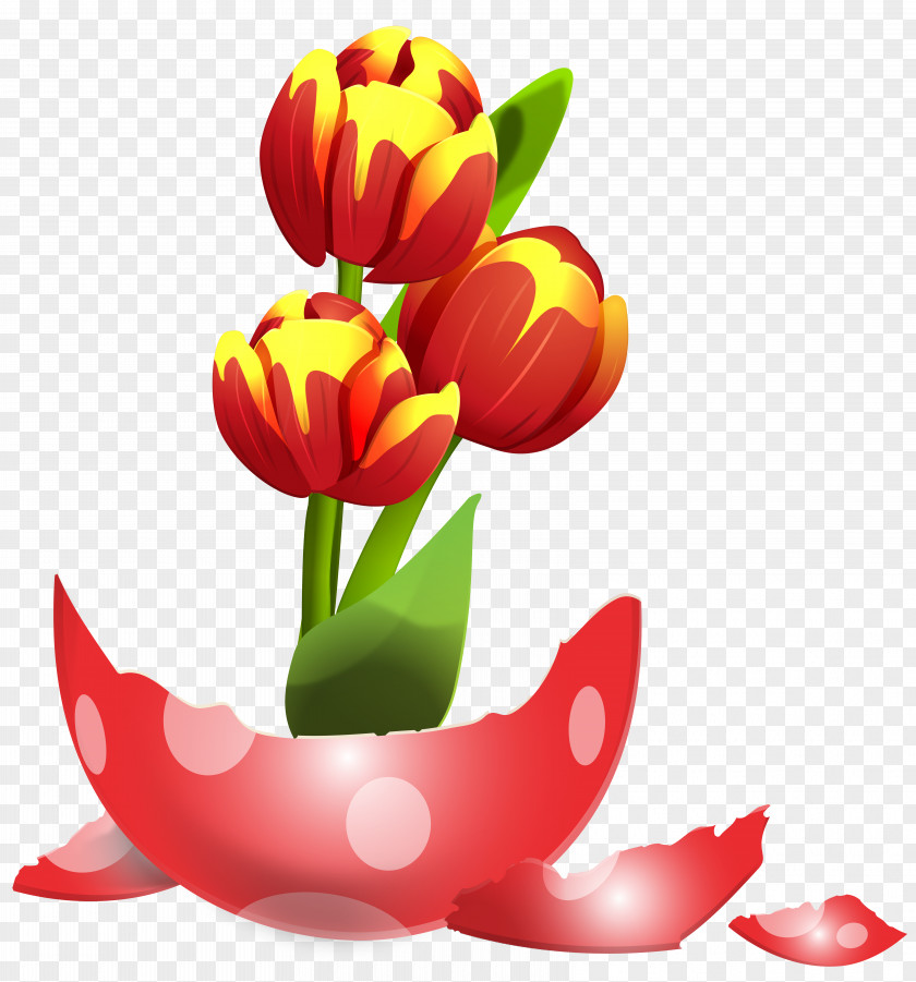 Easter Egg Vase Clip Art Image Red PNG