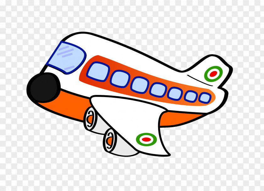 Fun Airplane Cartoon Clip Art PNG